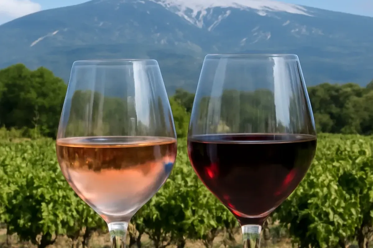 Vins AOC Ventoux et plateau de charcuterie provençale avec olivades du Vaucluse