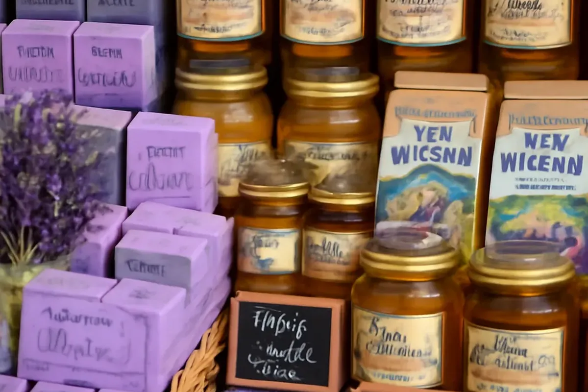 Truffe noire du Vaucluse et produits du terroir provençal sur fond de marché hivernal