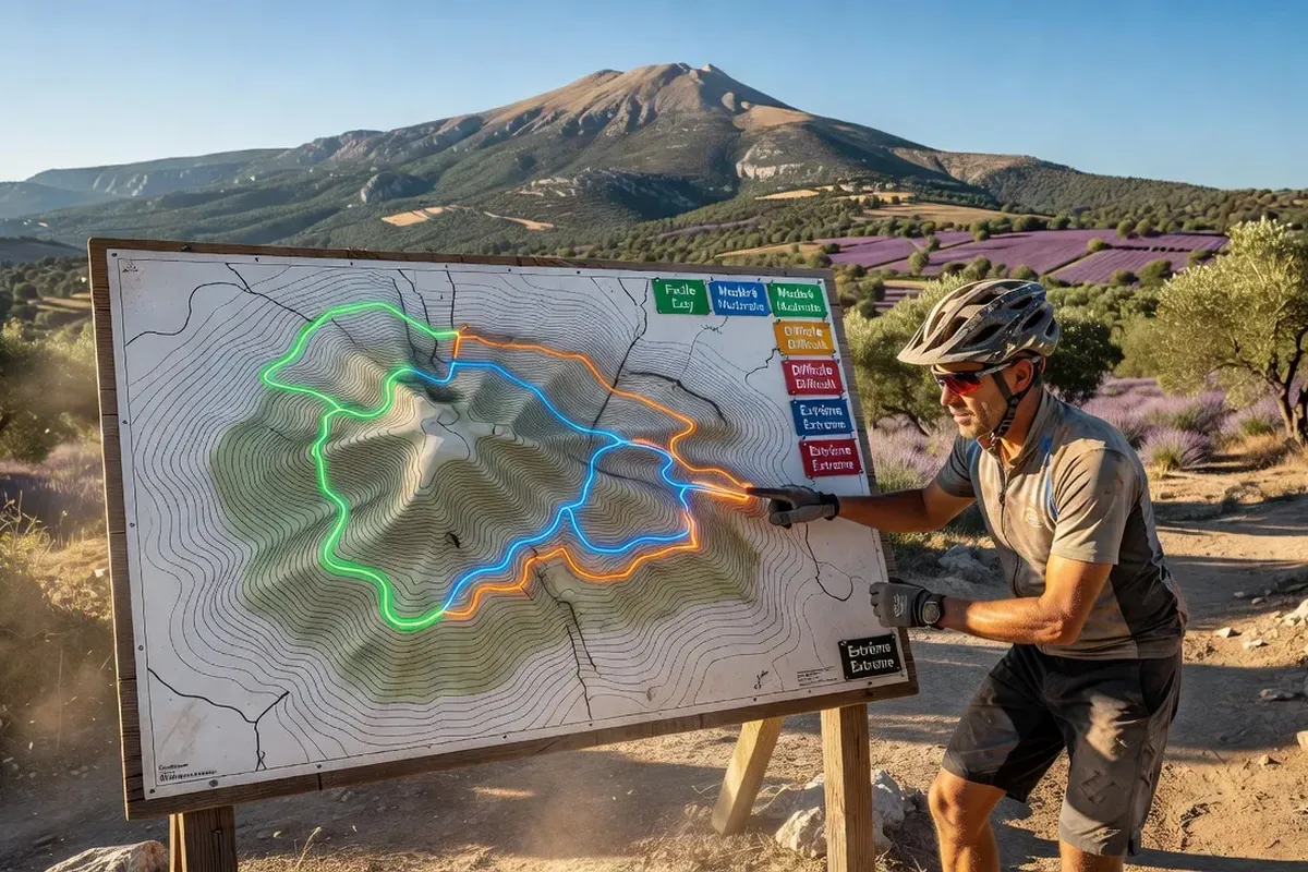 Route cycliste du versant nord du Ventoux depuis Malaucène avec forêt de hêtres