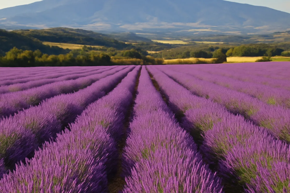 Routes de la lavande et paysages du plateau de Sault autour du Mont Ventoux